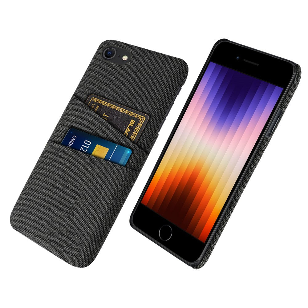 For iPhone SE (2022)/SE (2020)/7 4.7 inch/8 4.7 inch Cloth Texture Phone Cover Anti-scratch Cloth Coated Hard PC Cover