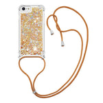 For iPhone SE (2022) / SE (2020) / 6 / 7 / 8 TPU Case Quicksand Design Phone Cover with Lanyard