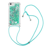 For iPhone SE (2022) / SE (2020) / 6 / 7 / 8 TPU Case Quicksand Design Phone Cover with Lanyard