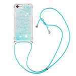 For iPhone SE (2022) / SE (2020) / 6 / 7 / 8 TPU Case Quicksand Design Phone Cover with Lanyard