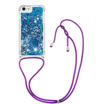 For iPhone SE (2022) / SE (2020) / 6 / 7 / 8 TPU Case Quicksand Design Phone Cover with Lanyard