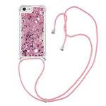 For iPhone SE (2022) / SE (2020) / 6 / 7 / 8 TPU Case Quicksand Design Phone Cover with Lanyard