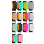 Scratch-proof Slide Card Holder PC + TPU Hybrid Case for iPhone SE (2020)/SE (2022)/8/7 4.7 inch - Black