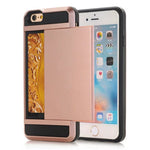 Scratch-proof Slide Card Holder PC + TPU Hybrid Case for iPhone SE (2020)/SE (2022)/8/7 4.7 inch - Black