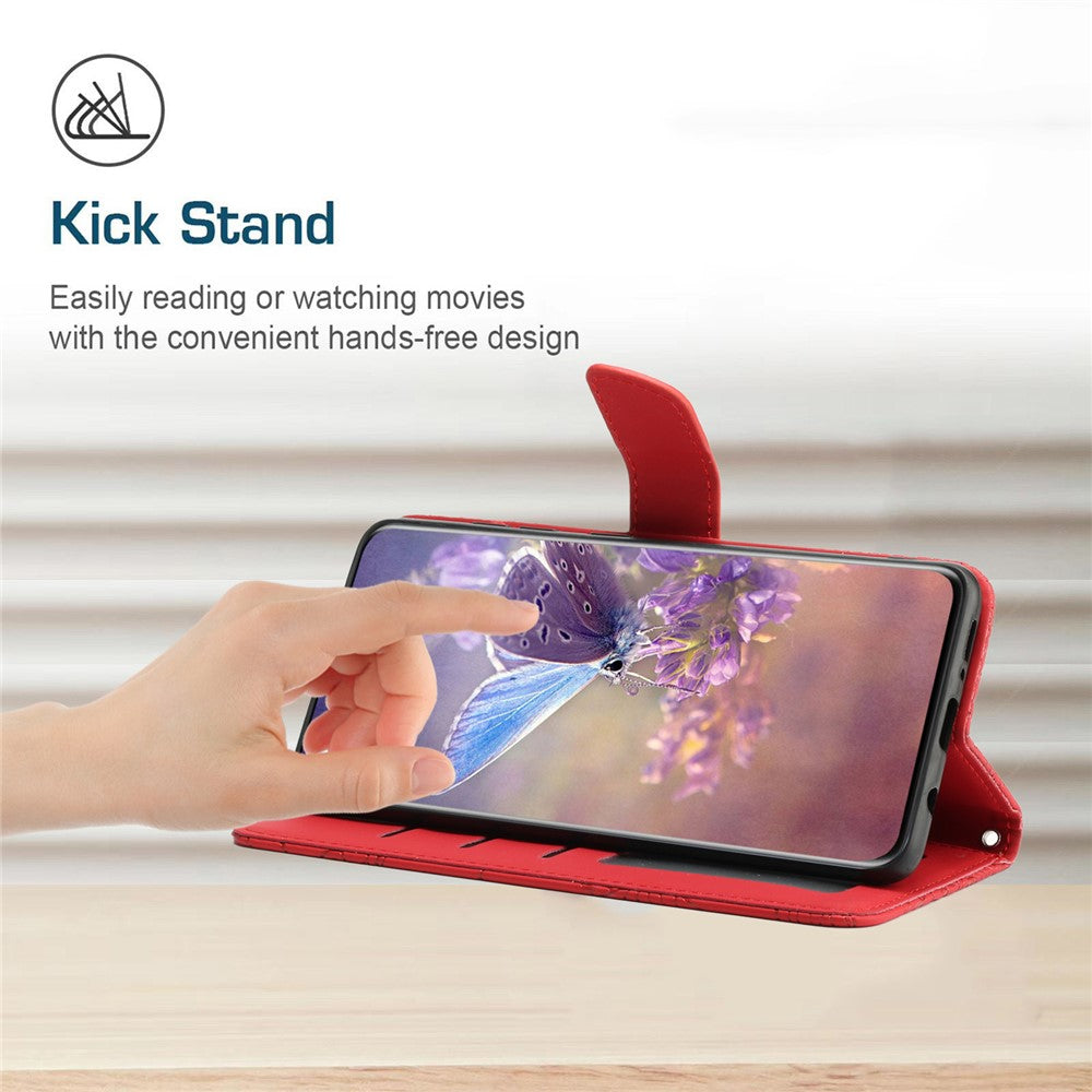 For iPhone 12 mini 5.4 inch Butterfly Flower Pattern Imprinted Stand Case Shockproof Skin-touch Feeling PU Leather Wallet Anti-fall Cover with Strap