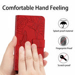 For iPhone 12 mini 5.4 inch Butterfly Flower Pattern Imprinted Stand Case Shockproof Skin-touch Feeling PU Leather Wallet Anti-fall Cover with Strap
