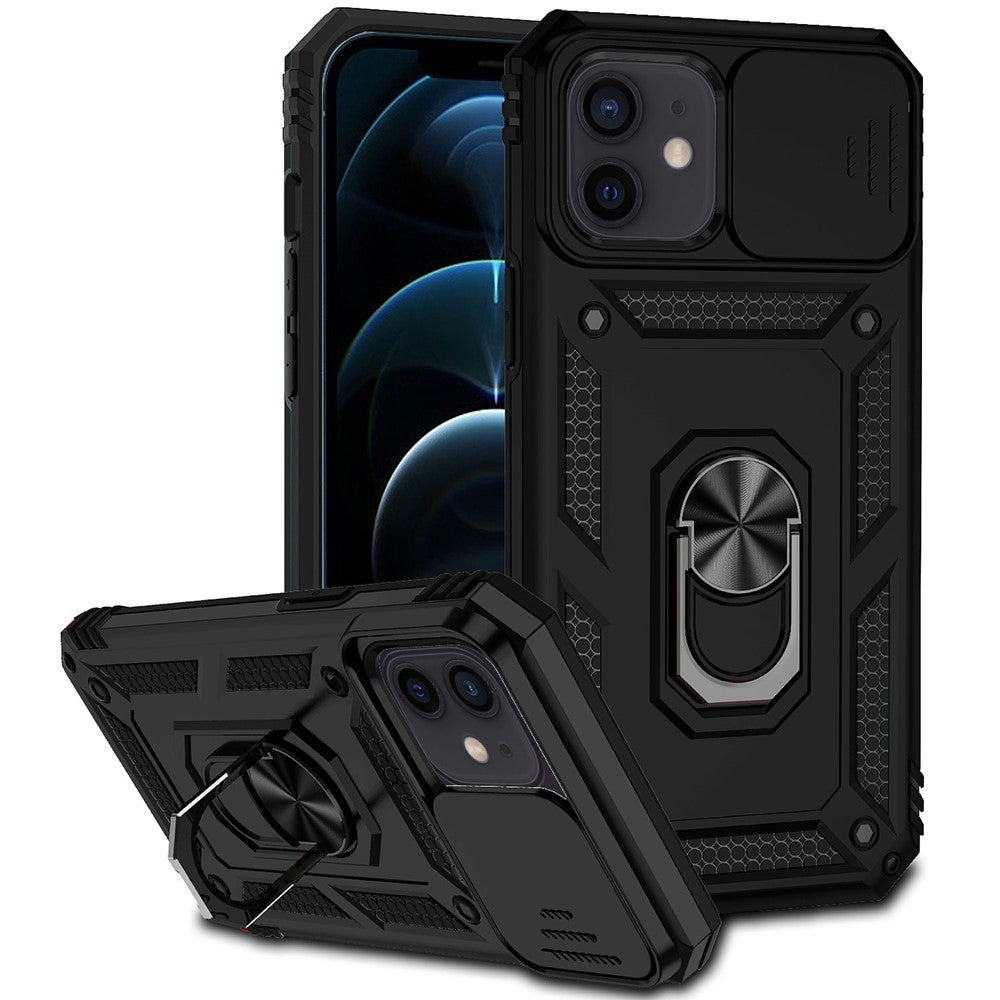 iPhone 12/12 Pro 6,1 tum Modernt mobilskal Kameraskyddsring Stöd Hybrid PC + TPU mobilskal