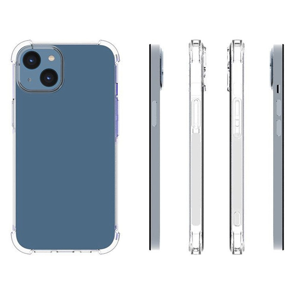 Til iPhone 14 6,1 tommer fortykket TPU-cover med fire hjørner mod fald, skridsikkert telefoncover