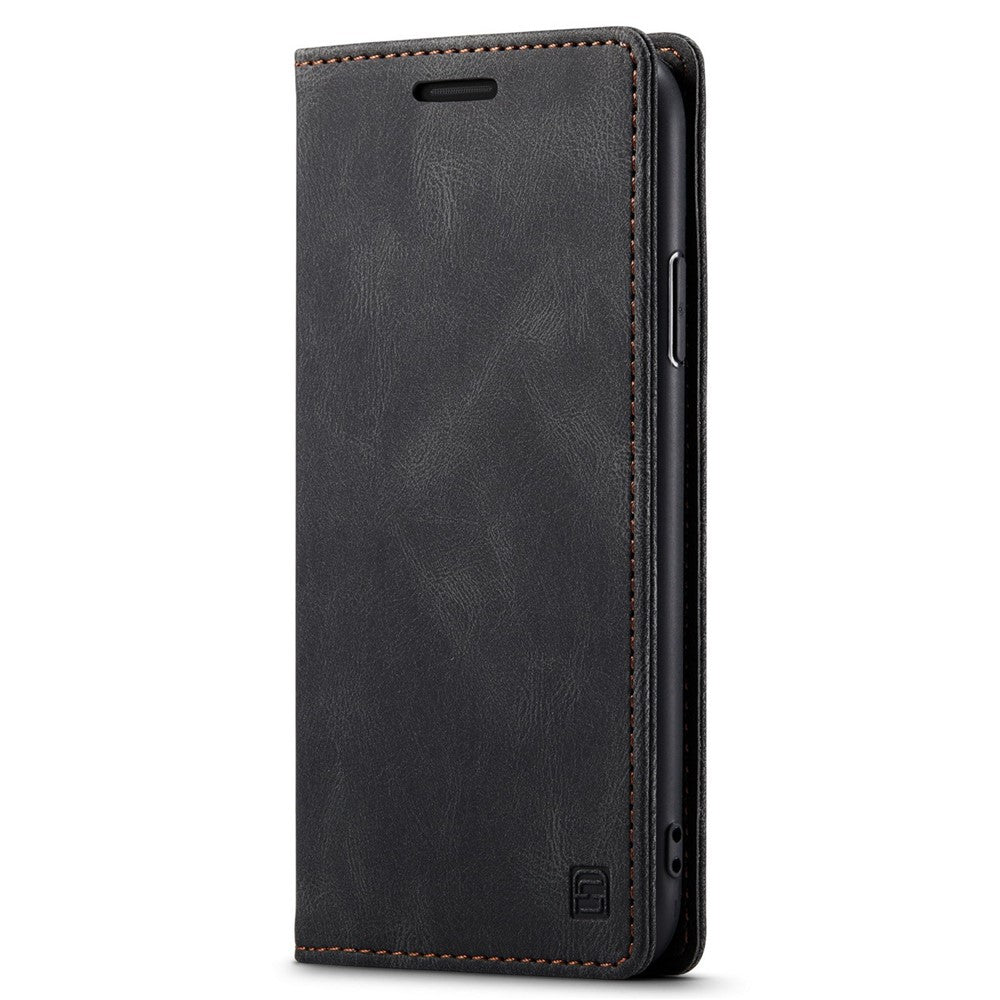 AUTSPACE A01-serien til iPhone 11 Pro Max 6,5 tommer PU-læderetui RFID Blokerende Pung Stander Flip Cover