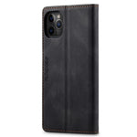 AUTSPACE A01-serien til iPhone 11 Pro Max 6,5 tommer PU-læderetui RFID Blokerende Pung Stander Flip Cover