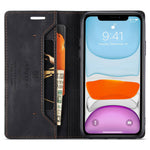 AUTSPACE A01-serien til iPhone 11 Pro Max 6,5 tommer PU-læderetui RFID Blokerende Pung Stander Flip Cover