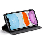 AUTSPACE A01-serien til iPhone 11 Pro Max 6,5 tommer PU-læderetui RFID Blokerende Pung Stander Flip Cover