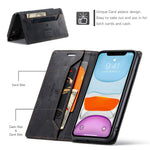 AUTSPACE A01-serien til iPhone 11 Pro Max 6,5 tommer PU-læderetui RFID Blokerende Pung Stander Flip Cover