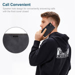 AUTSPACE A01-serien til iPhone 11 Pro Max 6,5 tommer PU-læderetui RFID Blokerende Pung Stander Flip Cover