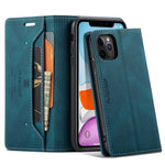 AUTSPACE A01-serien til iPhone 11 Pro Max 6,5 tommer PU-læderetui RFID Blokerende Pung Stander Flip Cover