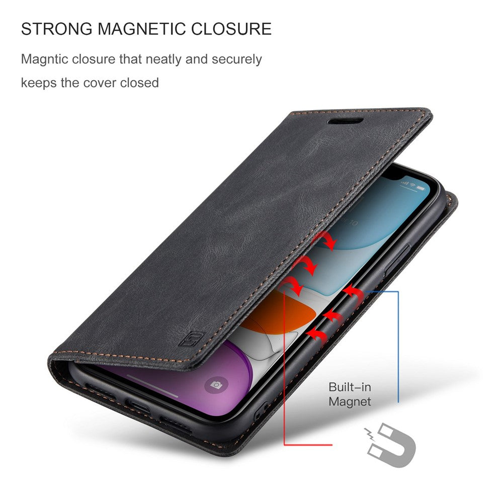 AUTSPACE A01 Series for iPhone 11 Pro 5.8 inch PU Leather Case RFID Blocking Wallet Stand Flip Cover