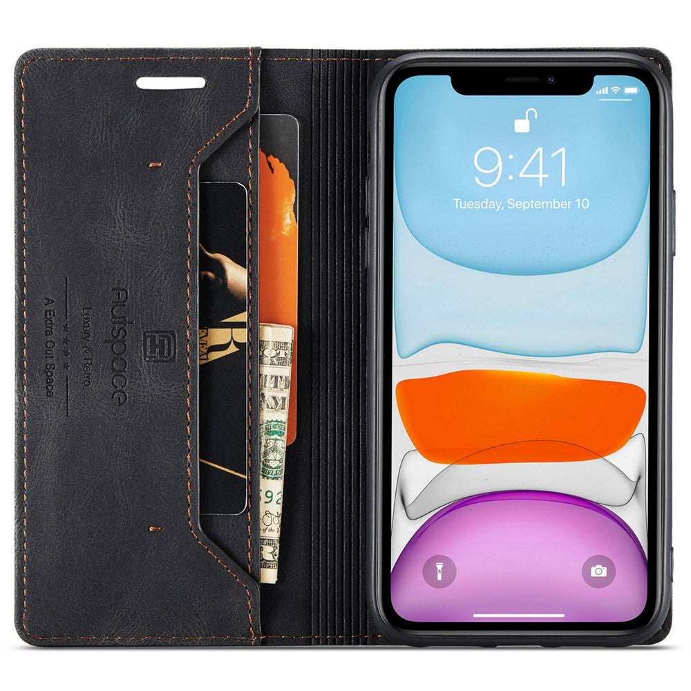 AUTSPACE A01 Series for iPhone 11 Pro 5.8 inch PU Leather Case RFID Blocking Wallet Stand Flip Cover