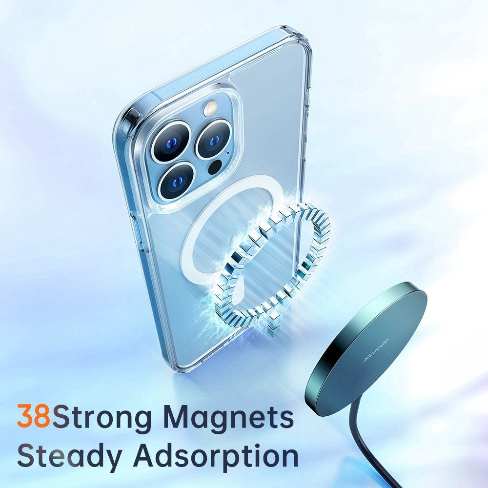 MCDODO PC-1630 Matte Clear Case for iPhone 12 Pro Max 6.7 inch Compatible with MagSafe Wireless Charging, Airbag Protection Hard PC Soft TPU Non-Yellowing Back Cover