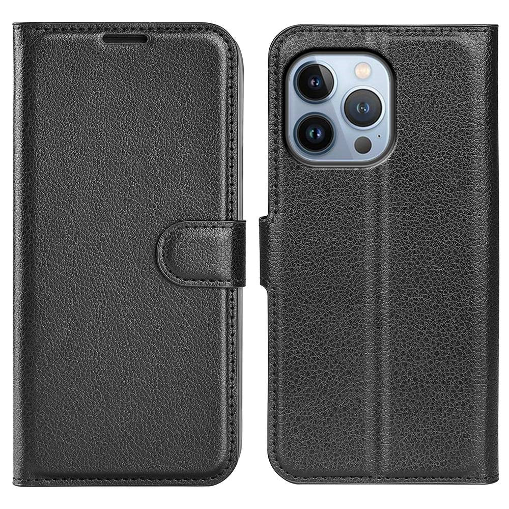 For iPhone 14 Pro Max 6.7 inch Litchi Texture PU Leather Cover All-Round Protection Stand Magnetic Flip Wallet Case