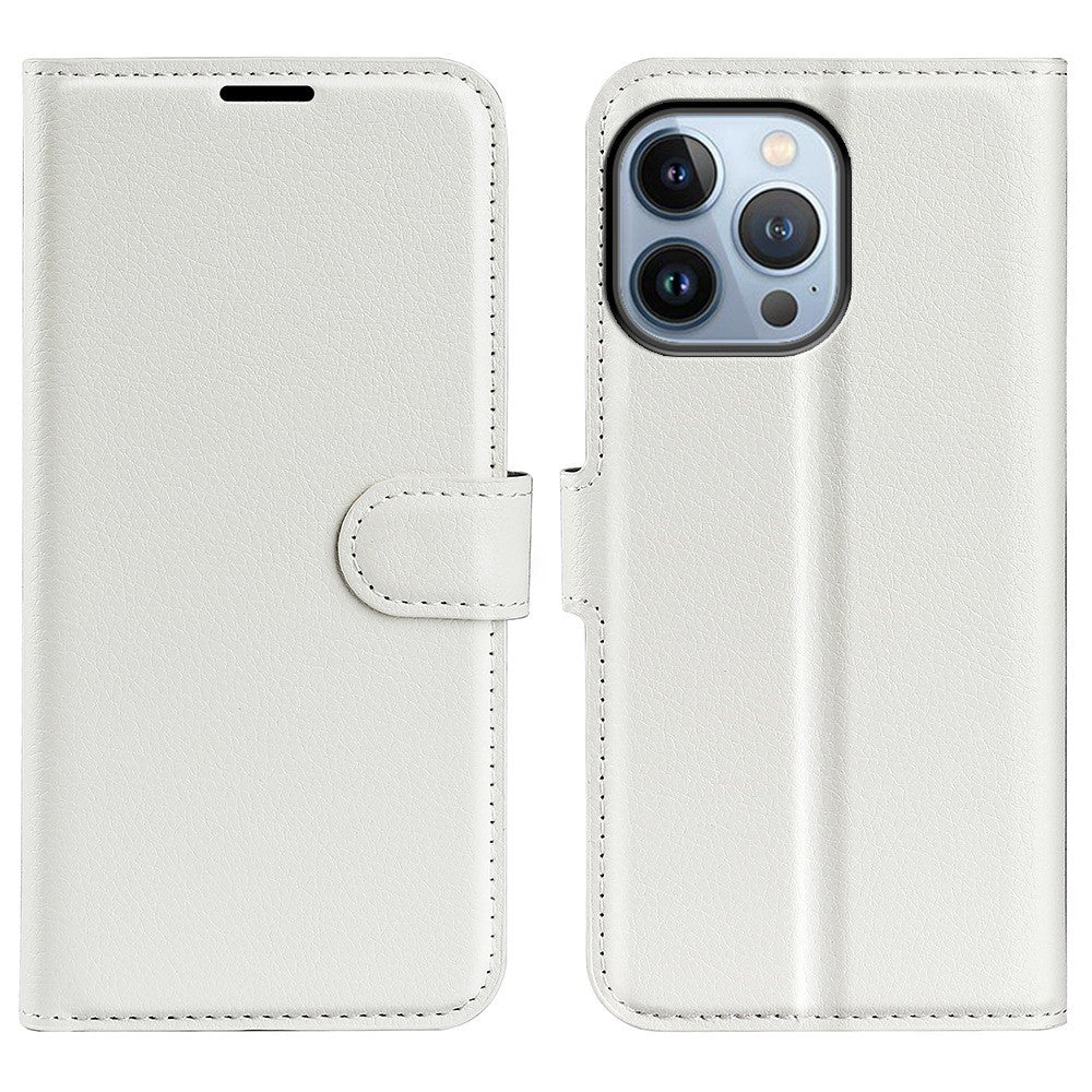 For iPhone 14 Pro Max 6.7 inch Litchi Texture PU Leather Cover All-Round Protection Stand Magnetic Flip Wallet Case