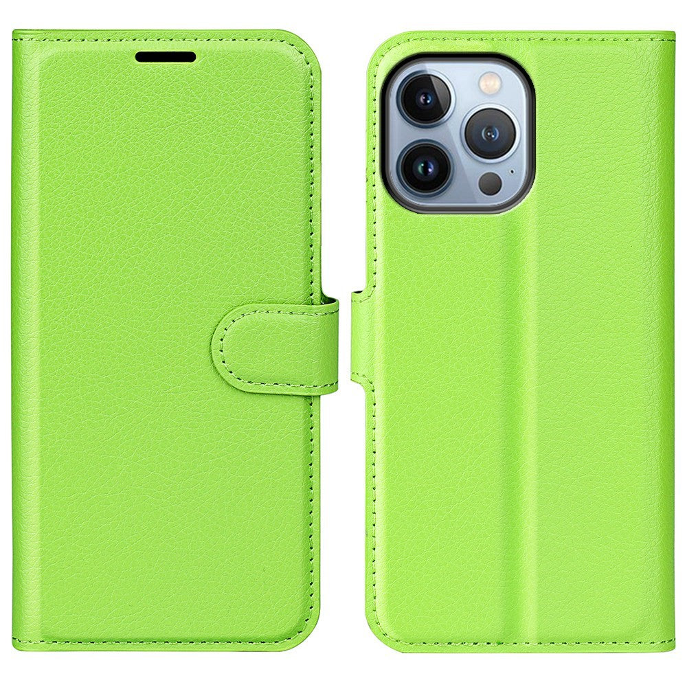 For iPhone 14 Pro Max 6.7 inch Litchi Texture PU Leather Cover All-Round Protection Stand Magnetic Flip Wallet Case