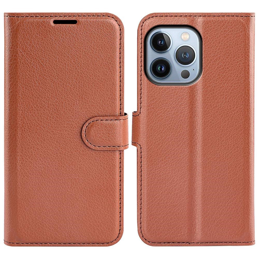 For iPhone 14 Pro Max 6.7 inch Litchi Texture PU Leather Cover All-Round Protection Stand Magnetic Flip Wallet Case