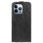 Til iPhone 14 Pro Max 6,7 tommer vertikalt flip-cover med Crazy Horse tekstur PU-læder magnetisk lås telefoncover med kortholder