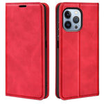 Til iPhone 14 Pro Max 6.7 tommer Blødt Skind Følelse Læder Folio Bog Flip Cover Horisontal Visningsstander Magnetisk Absorption Telefoncover