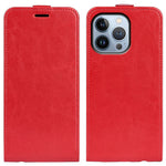 For iPhone 14 Pro 6.1 inch Vertical Flip Drop-proof Cover Crazy Horse Texture PU Leather Cell Phone Case with Card Holder
