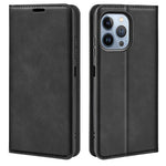 For iPhone 14 Pro 6.1 inch Soft Skin Feeling Leather Folio Book Flip Cover Horizontal Viewing Stand Magnetic Absorption Phone Case