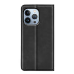 For iPhone 14 Pro 6.1 inch Soft Skin Feeling Leather Folio Book Flip Cover Horizontal Viewing Stand Magnetic Absorption Phone Case