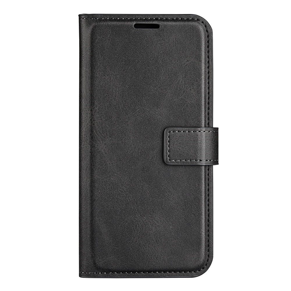 For iPhone 14 Pro 6.1 inch Anti-fall Textured PU Leather Phone Case Magnetic Closing Phone Protector with Wallet Stand