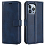 For iPhone 14 Pro 6.1 inch Anti-fall Textured PU Leather Phone Case Magnetic Closing Phone Protector with Wallet Stand