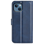 For iPhone 14 Plus 6.7 inch Textured PU Leather Side Magnetic Closure Phone Case Wallet Stand Shell