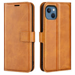 For iPhone 14 Plus 6.7 inch Textured PU Leather Side Magnetic Closure Phone Case Wallet Stand Shell