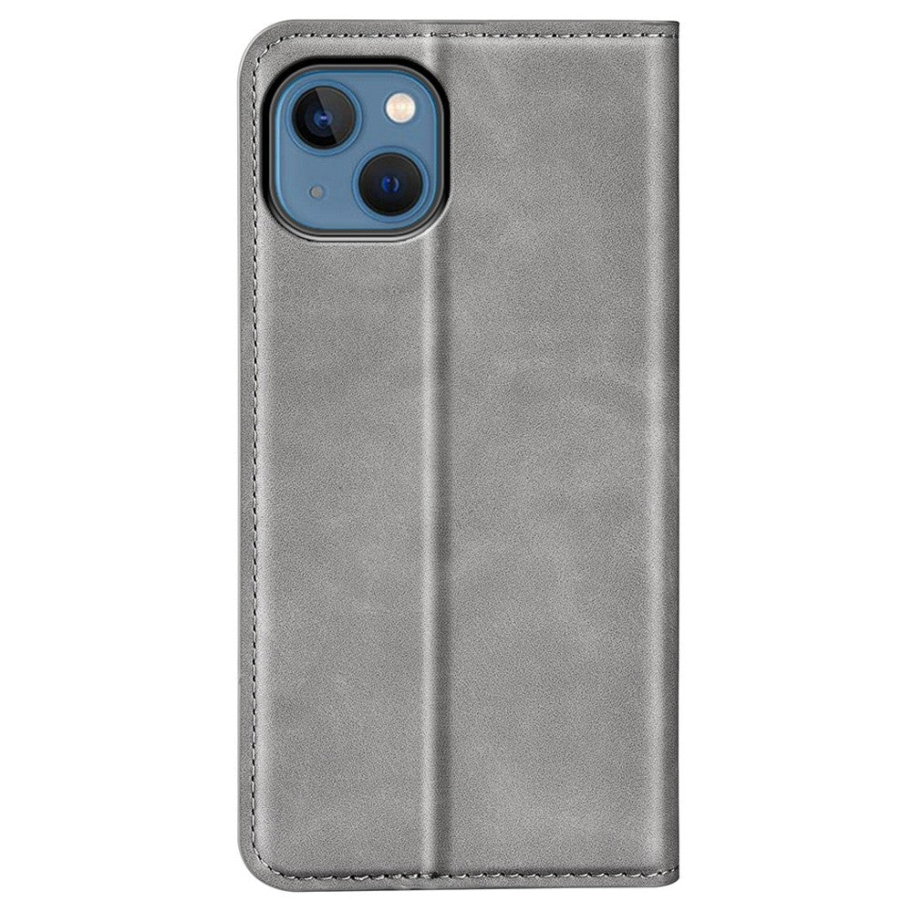 Til iPhone 14 Plus 6,7 tommer Skin Touch Feeling Folio Flip Lædercover Mobiltelefonholder Pung Beskyttende Cover