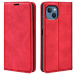 Til iPhone 14 Plus 6,7 tommer Skin Touch Feeling Folio Flip Lædercover Mobiltelefonholder Pung Beskyttende Cover