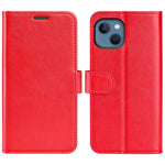 For iPhone 14 Plus 6.7 inch Crazy Horse Texture Flip Folio Phone Case PU Leather + TPU Wallet Stand Magnetic Cover
