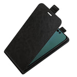 Til iPhone 14 Plus 6,7 tommer stødsikkert, lodret flip-etui med Crazy Horse-tekstur, PU-læder, magnetisk lukning, telefoncover med kortholder