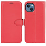 For iPhone 14 Plus 6.7 inch Litchi Texture PU Leather Collision Resistant Stand Flip Cover Full Protective Wallet Phone Case