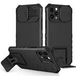 Justerbart vertikalt stativskal för iPhone 12 Pro 6,1 tum, TPU + PC-kameraskyddsskydd