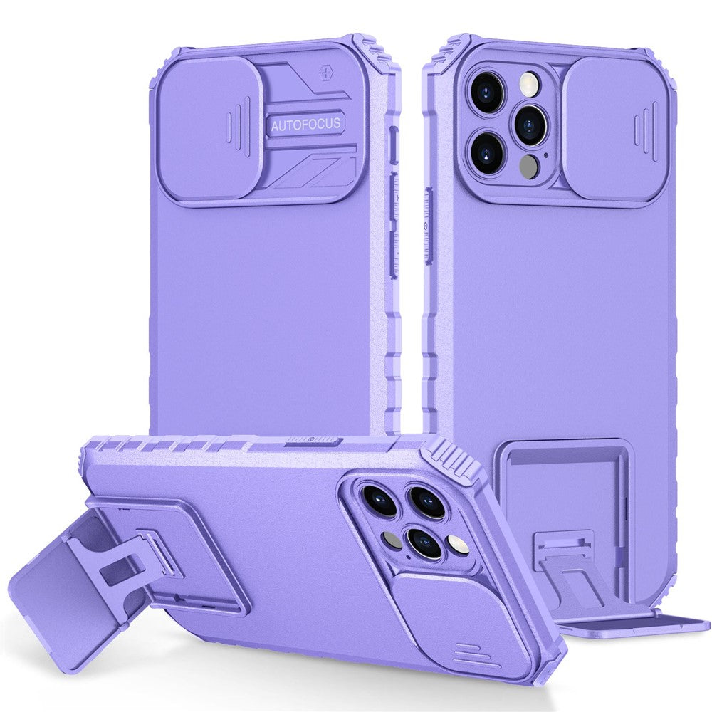 Justerbart vertikalt stativskal för iPhone 12 Pro 6,1 tum, TPU + PC-kameraskyddsskydd