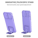 Justerbart vertikalt stativskal för iPhone 12 Pro 6,1 tum, TPU + PC-kameraskyddsskydd