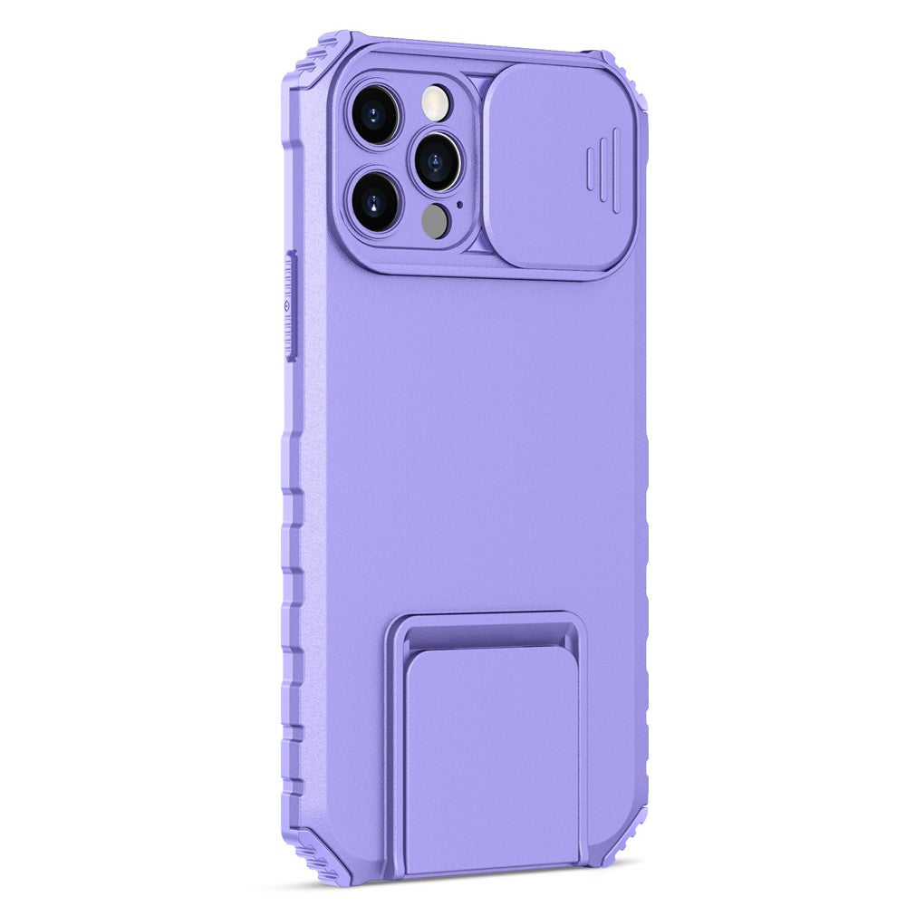 Justerbart vertikalt stativskal för iPhone 12 Pro 6,1 tum, TPU + PC-kameraskyddsskydd