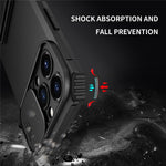 For iPhone 13 Pro 6.1 inch Camera Slider Design Adjustable Vertical Kickstand Phone Case PC + TPU Protective Cover