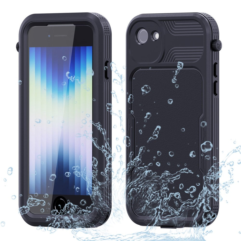 SHELLBOX A Series IP68 Vandtæt Hybrid Telefon Bagcover til iPhone 7 4.7 inch / 8 4.7 inch / SE (2020) / (2022), IP6X Støvtæt Beskyttende Cover med Snor