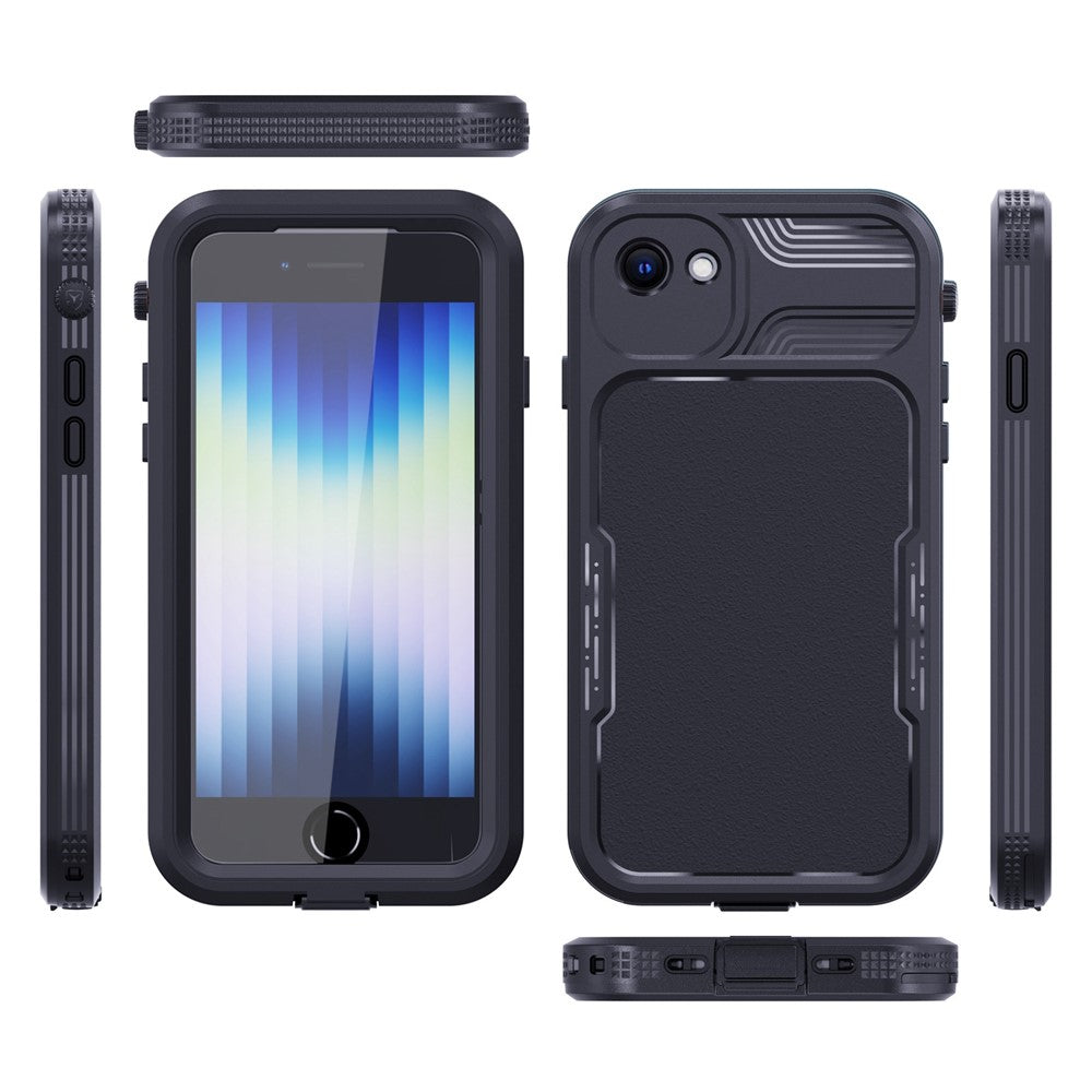 SHELLBOX A Series IP68 Vandtæt Hybrid Telefon Bagcover til iPhone 7 4.7 inch / 8 4.7 inch / SE (2020) / (2022), IP6X Støvtæt Beskyttende Cover med Snor