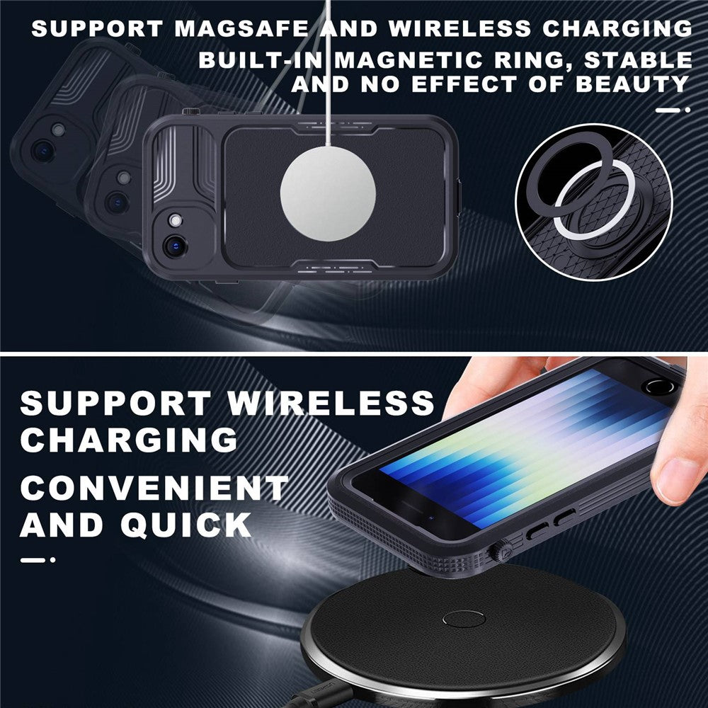 SHELLBOX A Series IP68 Vandtæt Hybrid Telefon Bagcover til iPhone 7 4.7 inch / 8 4.7 inch / SE (2020) / (2022), IP6X Støvtæt Beskyttende Cover med Snor