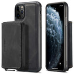 JEEHOOD For iPhone 11 Pro 5.8 inch Detachable Scratch-resistant Magnetic Zipper Wallet Style Cover Leather Coated TPU Well-protected Phone Case with Kickstand