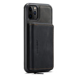 JEEHOOD For iPhone 11 Pro 5.8 inch Detachable Scratch-resistant Magnetic Zipper Wallet Style Cover Leather Coated TPU Well-protected Phone Case with Kickstand